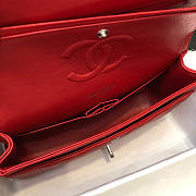 Chanel Flap Bag Chevron Red Caviar Silver 25cm - 6