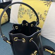 Valentino Mini Vlogo Signature Bucket Bag Nappa Leather Black 12x18x10cm - 6