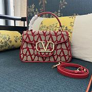 Valentino Garavani Shoulder Bag Iconographe Canvas Red 26x17x9cm - 1