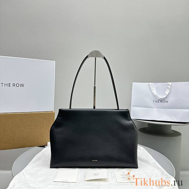 The Row Sienna Leather Shoulder Bag Black 36x14x24cm - 1