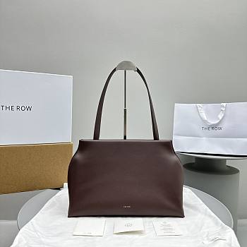 The Row Sienna Leather Shoulder Bag Wine 36x14x24cm