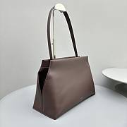 The Row Sienna Leather Shoulder Bag Wine 36x14x24cm - 5