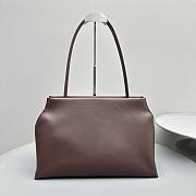 The Row Sienna Leather Shoulder Bag Wine 36x14x24cm - 4