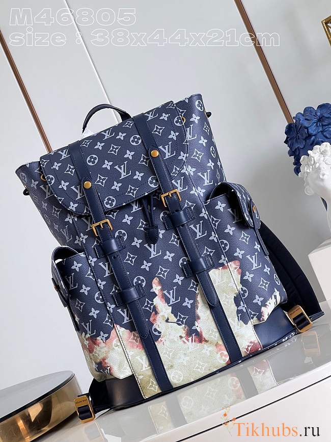 Louis Vuitton LV Backpack Christopher Bag Blue 38x44x20cm - 1