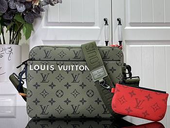 Louis Vuitton LV Trio Messenger Khaki Green Red 25 x 18.5 x 7 cm