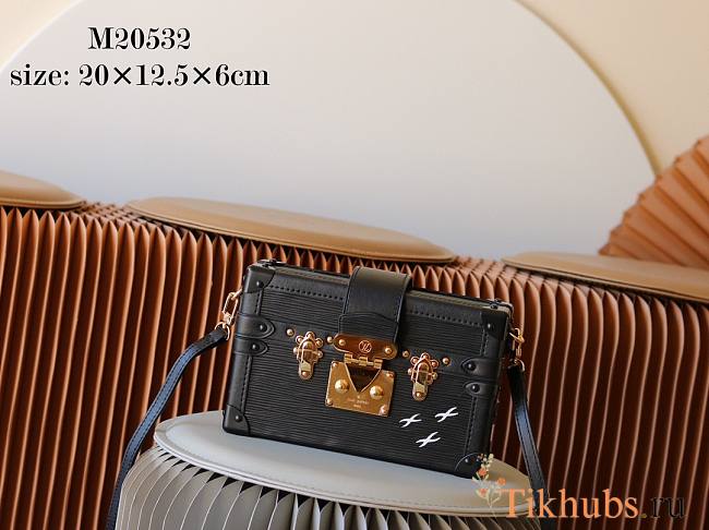 Louis Vuitton LV Petite Malle Bag Black 20 x 12.5 x 6 cm - 1