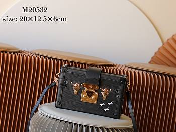 Louis Vuitton LV Petite Malle Bag Black 20 x 12.5 x 6 cm