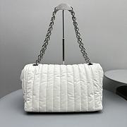 Balenciaga Monaco Medium Chain Bag Off White Silver 32.5x22x9.9cm - 4