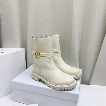 Dior Empreinte Ankle Boot White Calfskin and Rubber