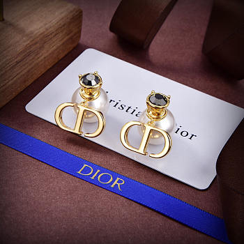 Dior Christian Ostume Formal Style Bridal Earrings Gold