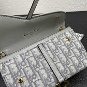 Dior Saddle Wallet With Chain Grey 19x10.5x3.5cm - 4