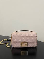 Fendi Baguette Chain Midi Pale Pink Leather Bag 24x14.5x7cm - 1