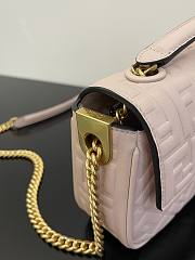 Fendi Baguette Chain Midi Pale Pink Leather Bag 24x14.5x7cm - 5
