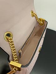 Fendi Baguette Chain Midi Pale Pink Leather Bag 24x14.5x7cm - 3