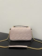 Fendi Baguette Chain Midi Pale Pink Leather Bag 24x14.5x7cm - 2