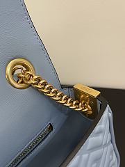 Fendi Baguette Chain Midi Light Blue Leather Bag 24x14.5x7cm - 4