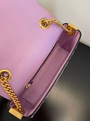 Fendi Baguette Chain Midi Purple Leather Bag 24x14.5x7cm - 6