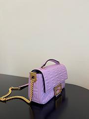 Fendi Baguette Chain Midi Purple Leather Bag 24x14.5x7cm - 5