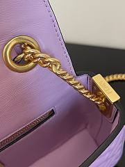 Fendi Baguette Chain Midi Purple Leather Bag 24x14.5x7cm - 2