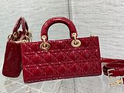 Dior Medium Lady D-joy Bag Red Patent 26x13.5x5cm - 4