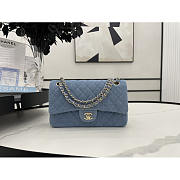 Chanel Classic Flap Bag Blue Denim 25cm - 1