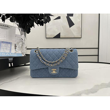 Chanel Classic Flap Bag Blue Denim 25cm