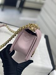 Chanel Small Leboy Bag Caviar Chevron Pink Gold 20cm - 3