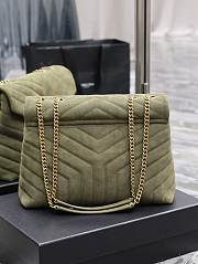 YSL Loulou Shoulder Bag Green Suede Gold 32x22x11cm - 5