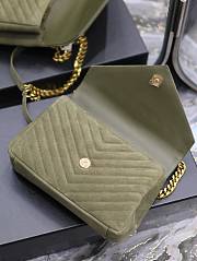 YSL College Bag Suede Green 24x17x6cm - 6