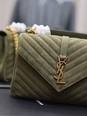 YSL College Bag Suede Green 24x17x6cm - 3