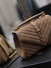 YSL College Bag Suede Brown 24x17x6cm - 4