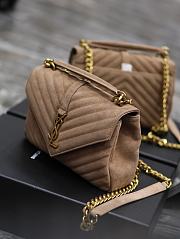 YSL College Bag Suede Brown 24x17x6cm - 2