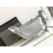 Balenciaga Le Cagole Leather Belt Bag Silver 33x16x18cm - 6
