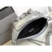 Balenciaga Le Cagole Leather Belt Bag Silver 33x16x18cm - 3