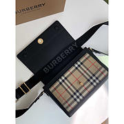 Burberry Hackberry Leather Crossbody Bag Black 25x8.5x18cm - 6