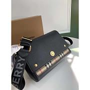 Burberry Hackberry Leather Crossbody Bag Black 25x8.5x18cm - 5