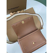 Burberry Note Brown Topstitch Leather Crossbody Bag 25x8.5x18cm - 4