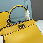 Fendi Peekaboo Mini Bag Leather Pouch Yellow 20x15.5x11cm - 6