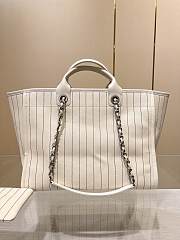 Chanel 23P Shopping Tote Deauville White Ecru 30x50x22cm - 3