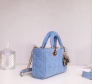 Dior Small Lady D-JOY Blue Cannage Denim 22 x 12 x 5cm - 5