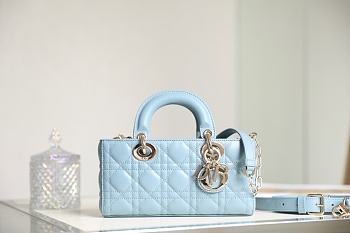 Dior Small Lady D-Joy Bag Placid Blue Cannage Lambskin 22 x 12 x 6 cm