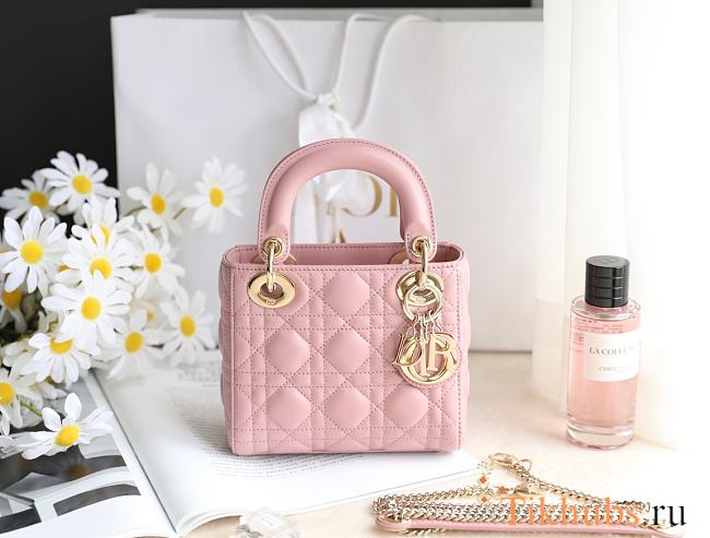 Dior Mini Lady Bag Pink 17x15x7cm - 1