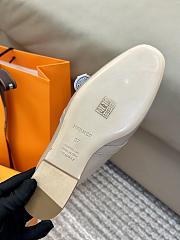 Hermes Grey Gold Mules - 5