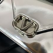 Valentino Small Garavani Shoulder Letter Bag Silver 19x12x6cm - 5