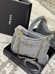 Prada Re-Edition Shearling Mini Bag Grey 22x18x6cm - 6