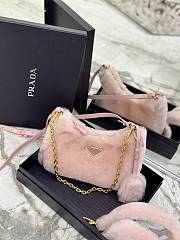 Prada Re-Edition Shearling Mini Bag Pink 22x18x6cm - 5