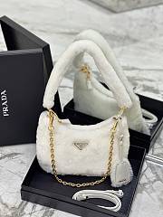 Prada Re-Edition Shearling Mini Bag White 22x18x6cm - 1