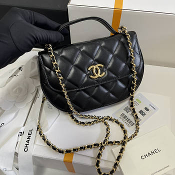 Chanel Flap Bag Black Lambskin Gold 19x11x3.5cm