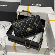 Chanel Wallet On Chain Black Lambskin Wooden Bead Bag 19.5x18x9cm - 1