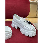 Prada Monolith Brushed Leather Loafers White - 2